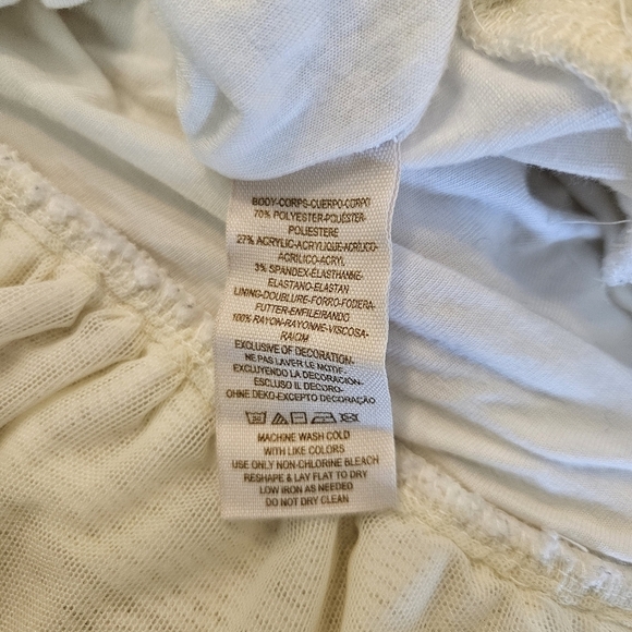 Free People Dress Women's Short Sleeve Cream Ivory White Boho Gauzy Large - Picture 7 of 8